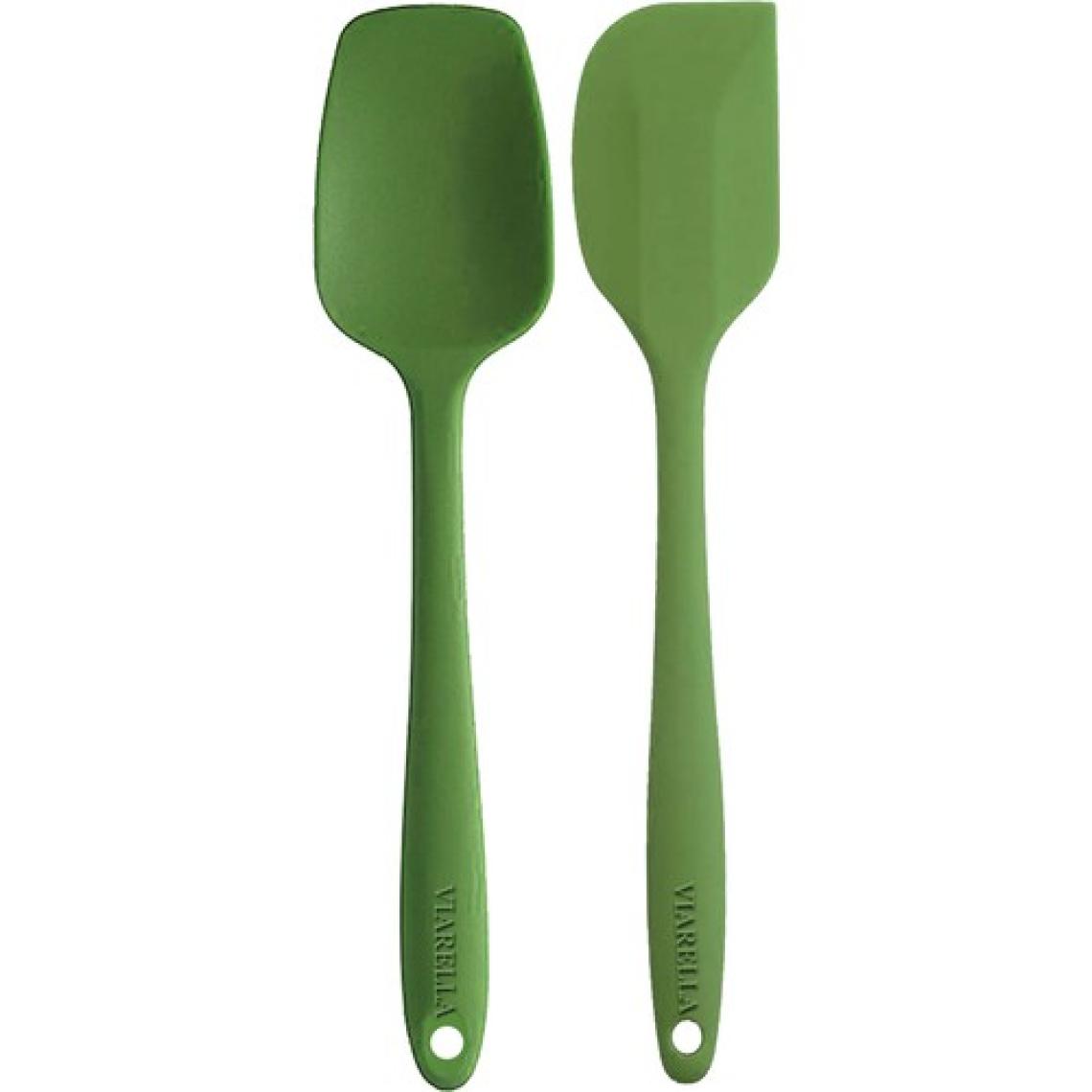 Viarella Silikon Kaşık Spatula Seti 6lı Yanmaz Yapışmaz Çizmez Fusya-Yeşil-Turuncu 27 cm