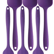Viarella Silikon Kaşık Spatula Seti Yanmaz Yapışmaz Çizmez Mor 6'lı