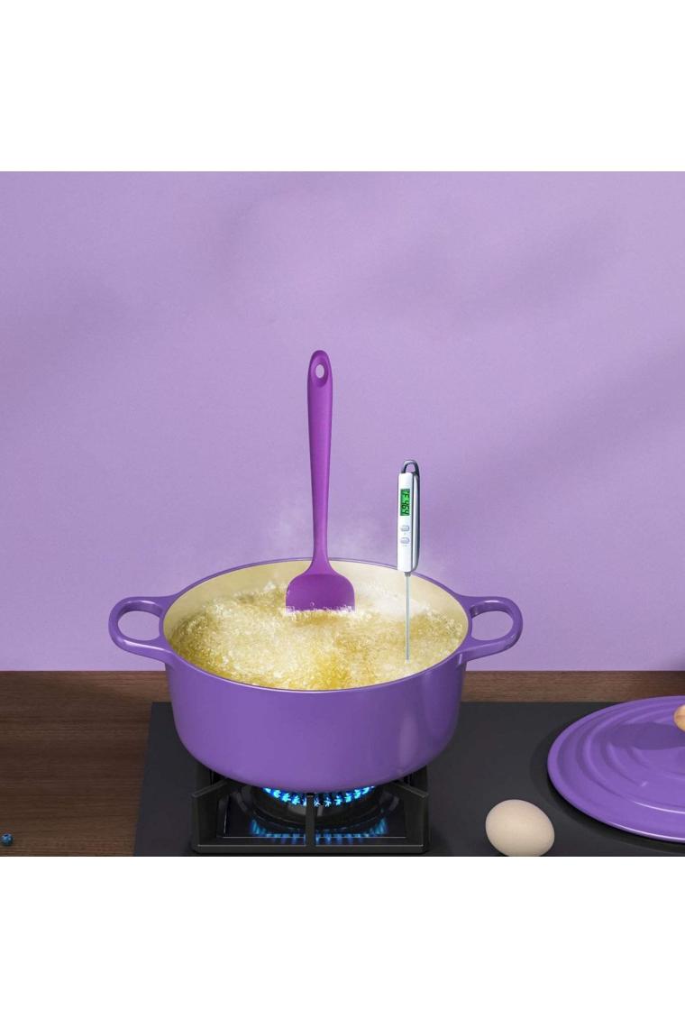 Viarella Silikon Kaşık Spatula Seti Yanmaz Yapışmaz Çizmez Mor 6'lı