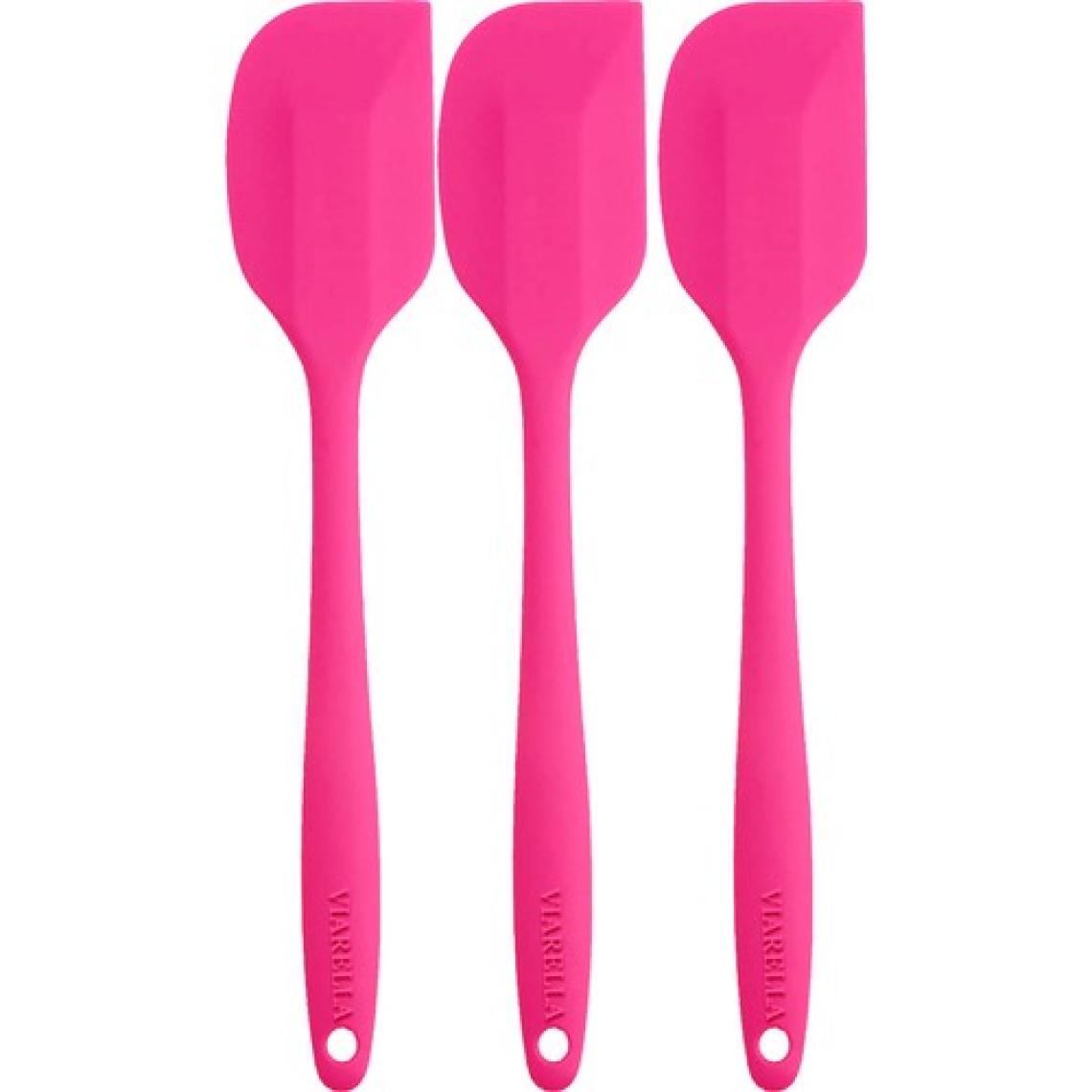 Viarella Silikon Spatula Set Büyük Boy Yanmaz Çizmez Fuşya 3'lü