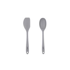 Gri Renkli Silikon Büyük Kaşık Ve Spatula Seti