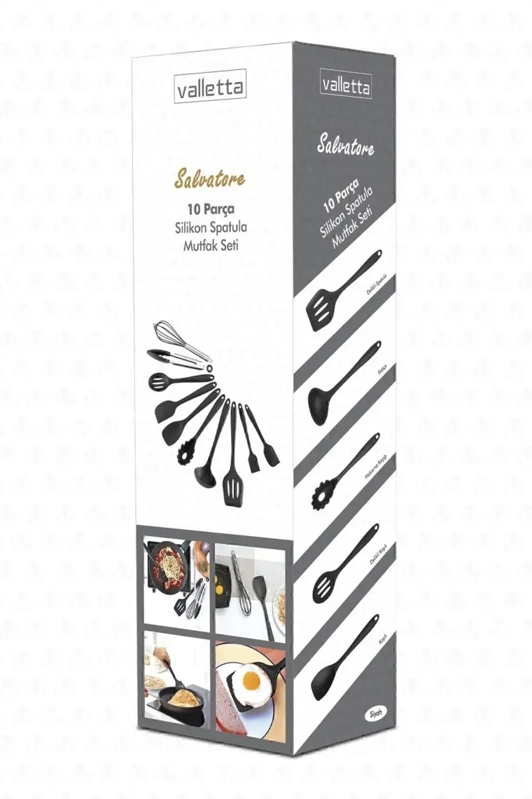 Valletta Salvatore 10 Parça Spatula Set Siyah