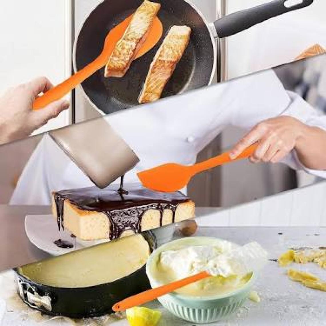 Viarella Silikon Spatula Büyük Boy Yanmaz Yapışmaz Çizmez Turuncu