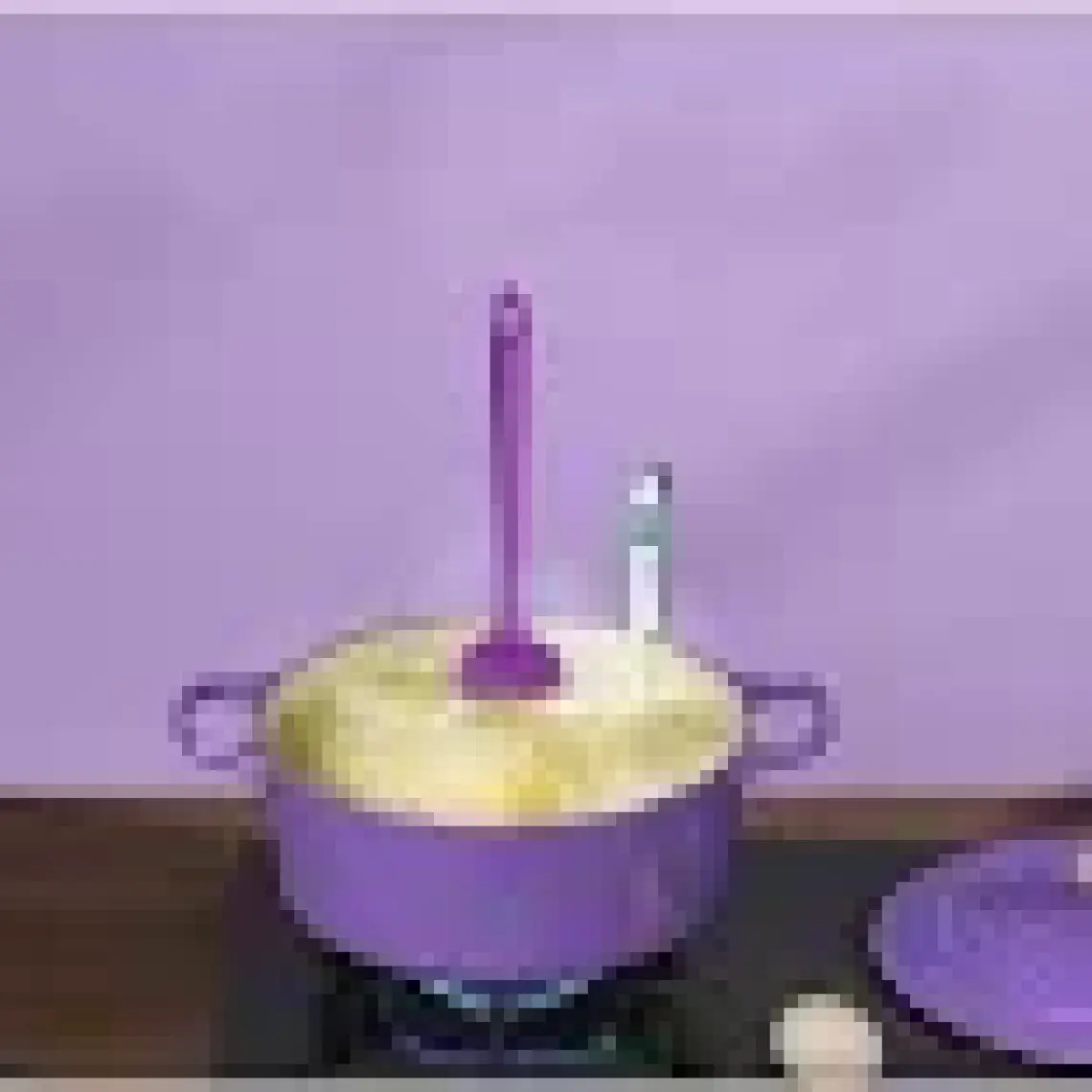 Viarella Silikon Kaşık Spatula Seti 2lı Büyük Boy Yanmaz Yapışmaz Çizmez Özel Renk Mor