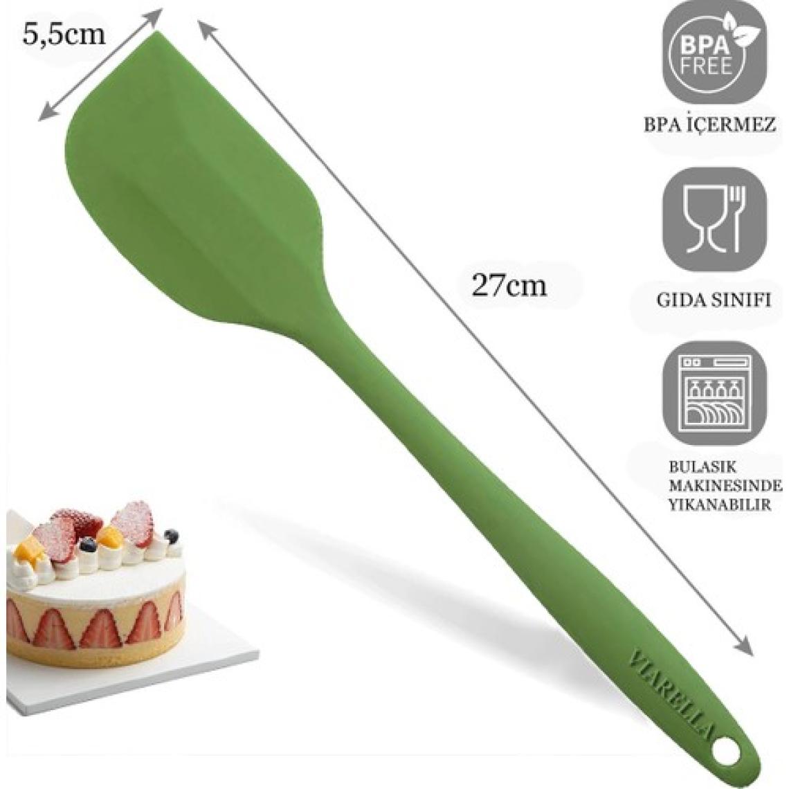 4lü Silikon Spatula Seti Yanmaz Yapışmaz Çizmez Kırmızı-Yeşil-Fuşya-Mor  27cm
