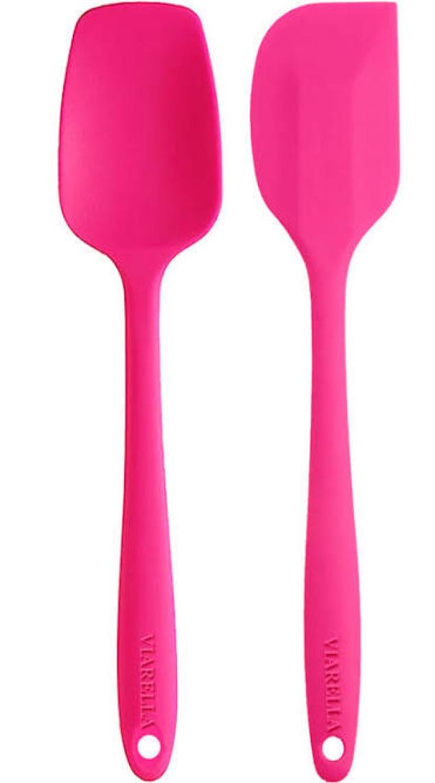 Viarella Silikon Kaşık Spatula Seti Büyük Boy Yanmaz Yapışmaz Çizmez 2'li