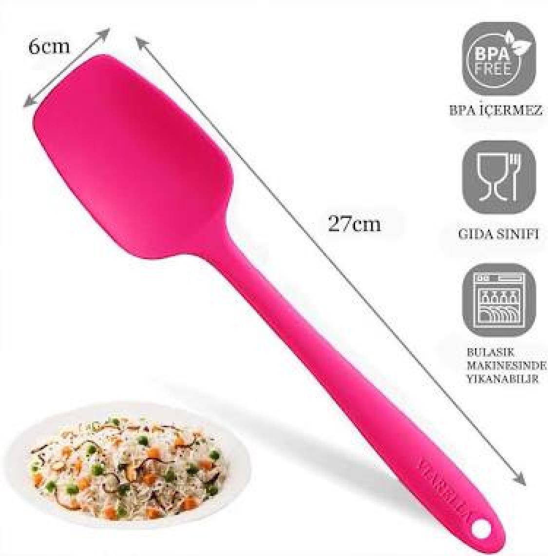 Viarella Silikon Kaşık Spatula Seti Büyük Boy Yanmaz Yapışmaz Çizmez 2'li