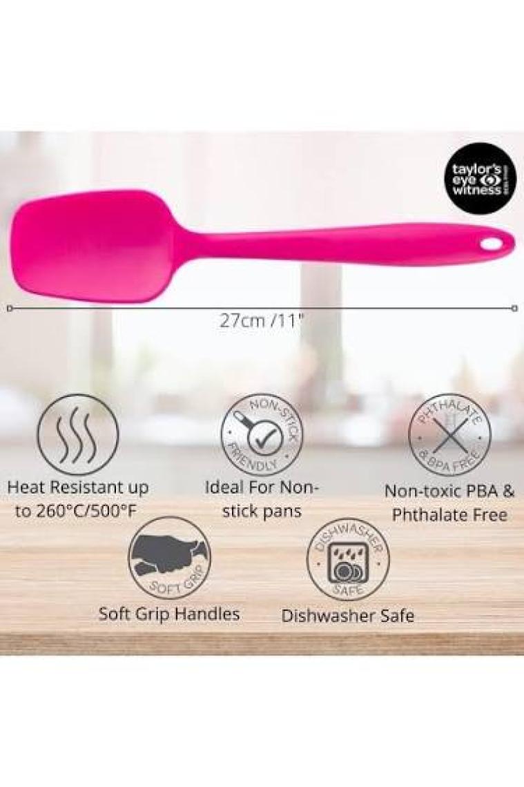 Viarella Silikon Kaşık Spatula Seti Büyük Boy Yanmaz Yapışmaz Çizmez 2'li