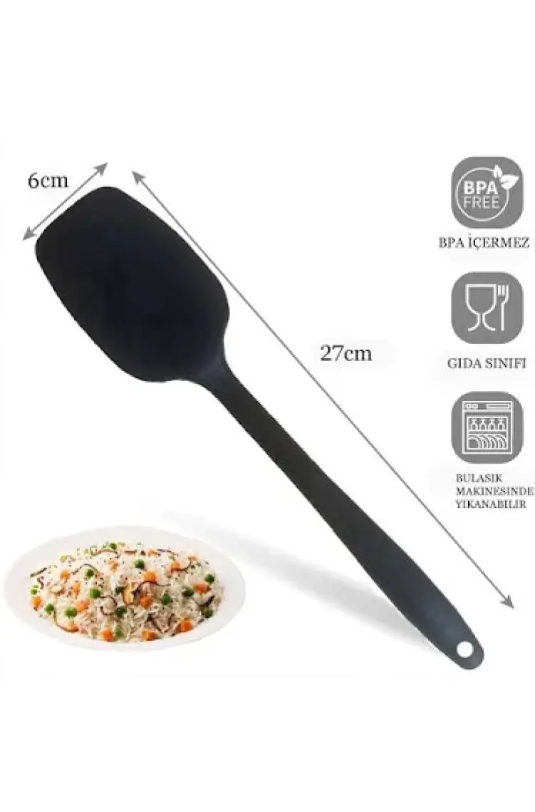 Viarella Büyük Boy Silikon Yassı Kaşık 3lü Set