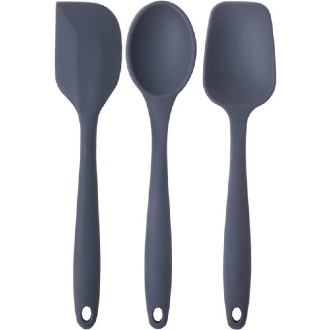 ByBirgül Büyük Boy Yanmaz Yapışmaz Silikon Spatula +Kaşık 3 lü set