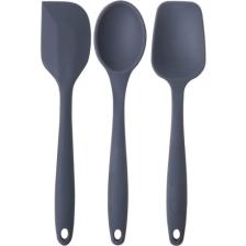 ByBirgül Büyük Boy Yanmaz Yapışmaz Silikon Spatula +Kaşık 3 lü set