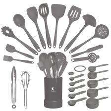 Maracas Isıya Dayanıklı Yanmaz Yapışmaz Silikon Spatula Seti 25 Parça Gri