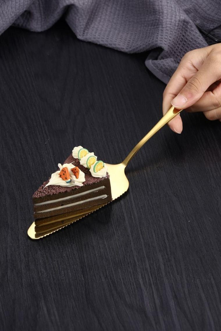 Chavin 1010 Paslanmaz Çelik Gold Pasta Spatula Kek Sunum CIN748SR