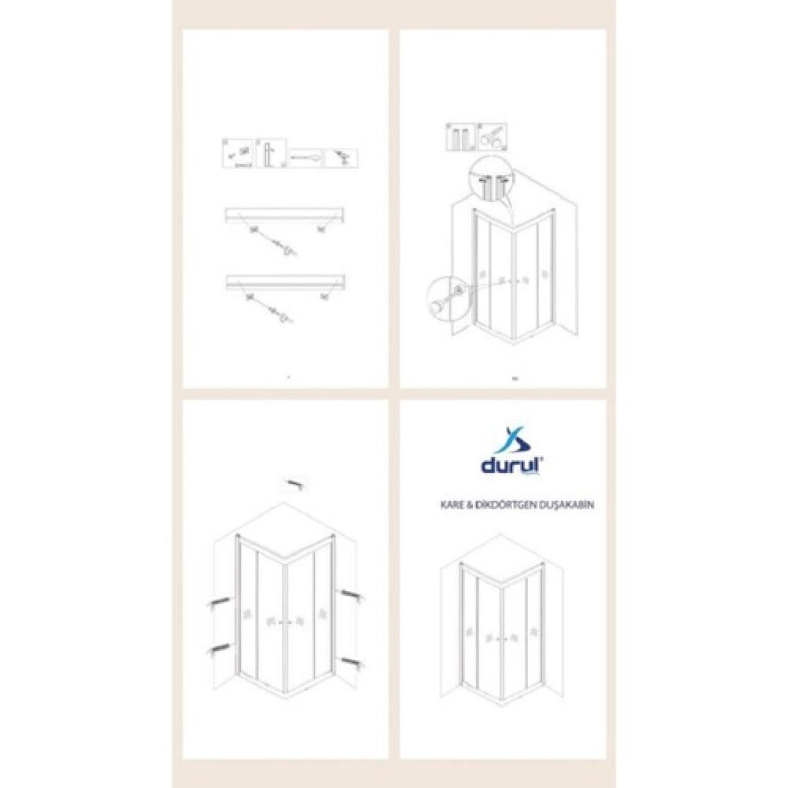Durul Duşakabin Kare Buzlu 90x90