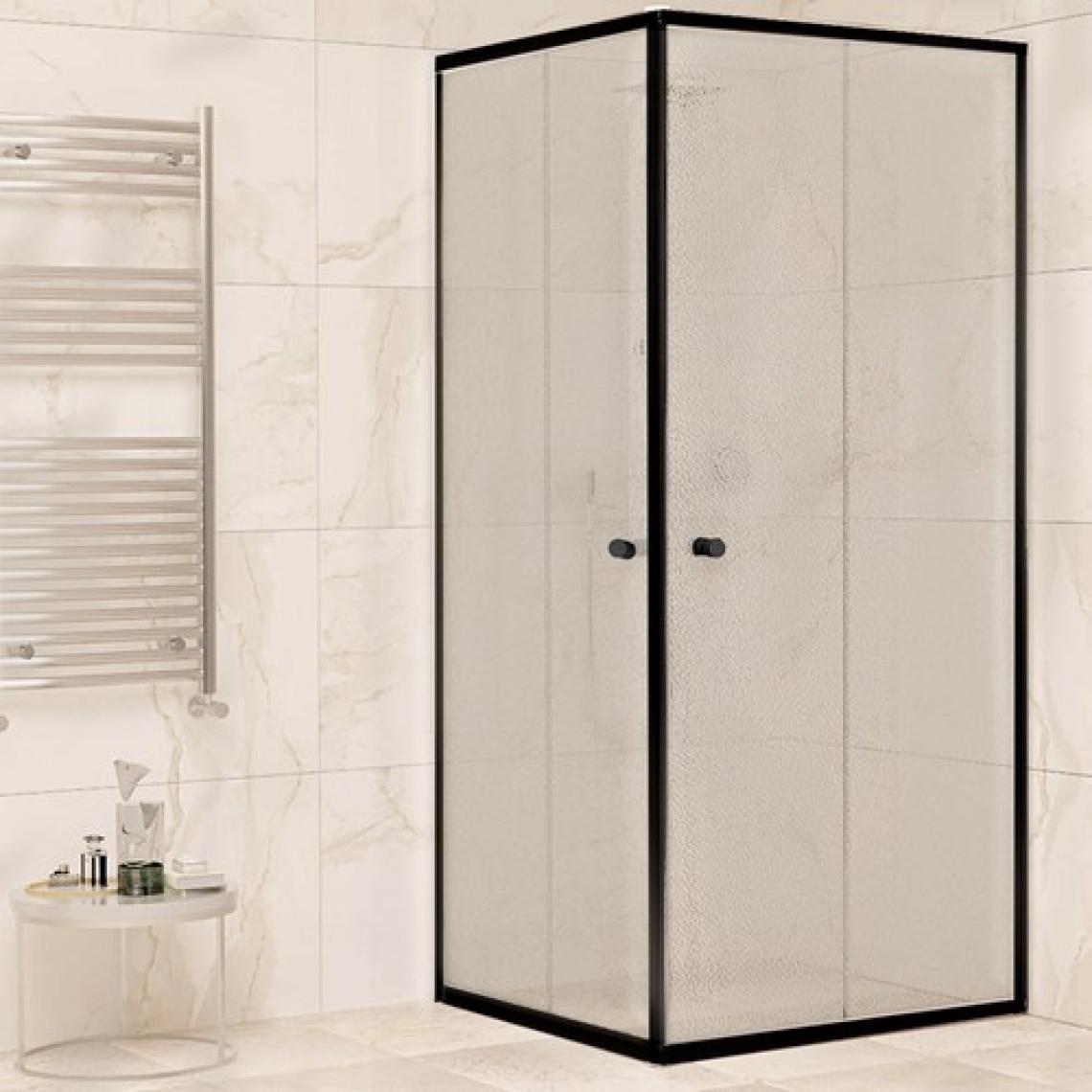 Sanica Magna Kabin Kare Siyah Şeffaf 4mm 90 x 90 cm