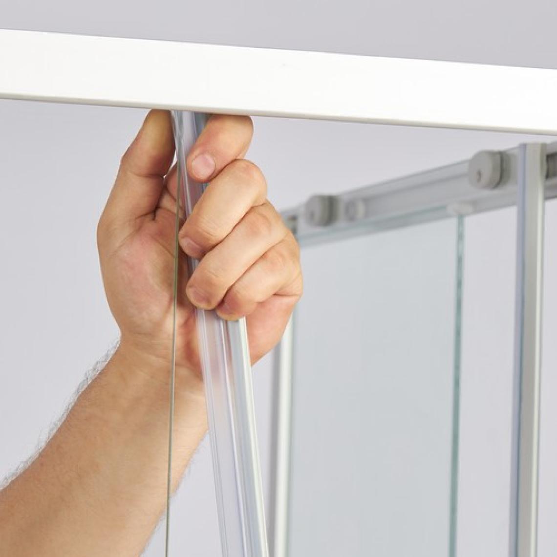 Sanica Tek Ön Cephe Duşakabin 1 Sabit 1 Kayar 5 mm Temperli Cam Mat Krom 130 cm Genişlik 188 cm H
