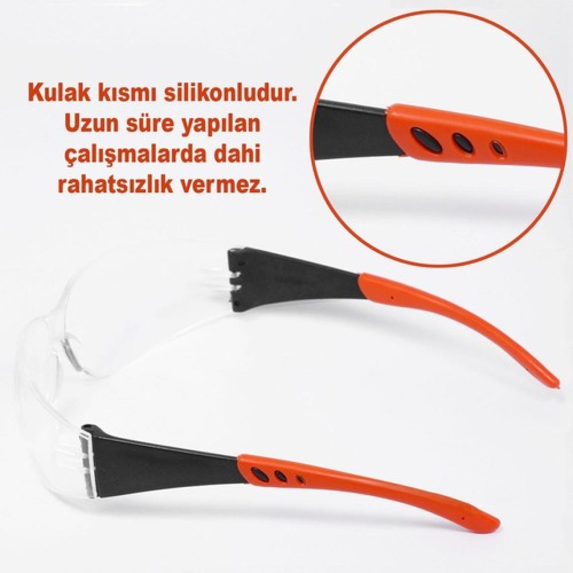Badem10 Iş Güvenlik Gözlüğü Antifog Buğulanmaz Koruyucu Çapak Gözlük S500 Şeffaf