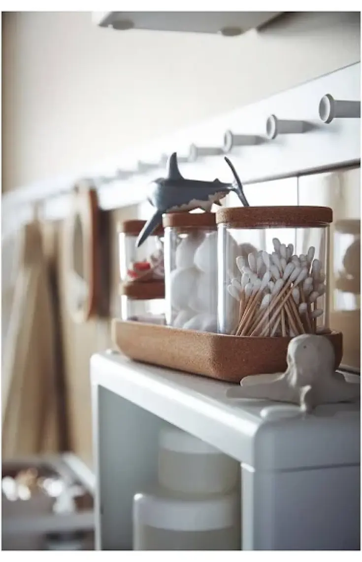 IKEA 5 Parça Banyo Seti Cam-Mantar Kapaklar Meridyendukkan Banyo Düzenleyici Kutular