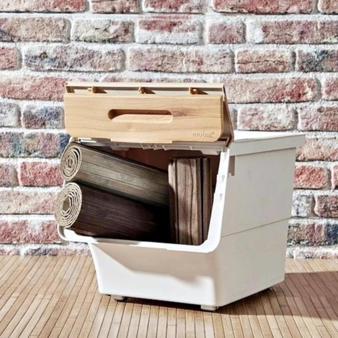 Geseus Motek Bambu Tekerlekli Organizer Çok Amaçlı Saklama Kutusu 2X12 Lt