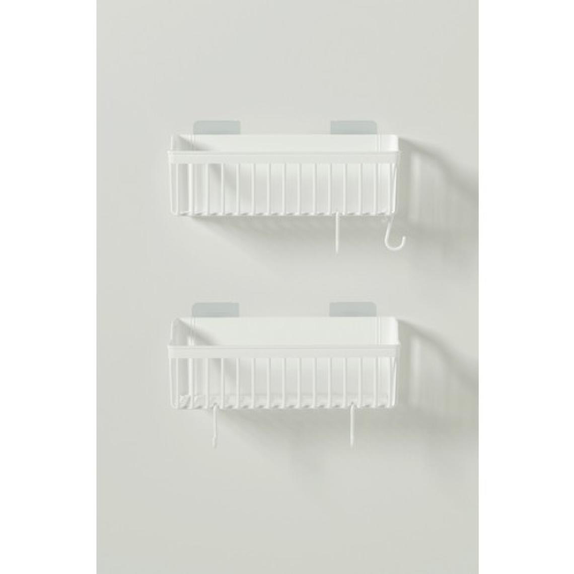 Safestore Yapışkanlı Banyo Rafı 2'li Banyo Düzenleyici Duş Rafı Kanca Askılı Organizer Şampuanlık Plastik