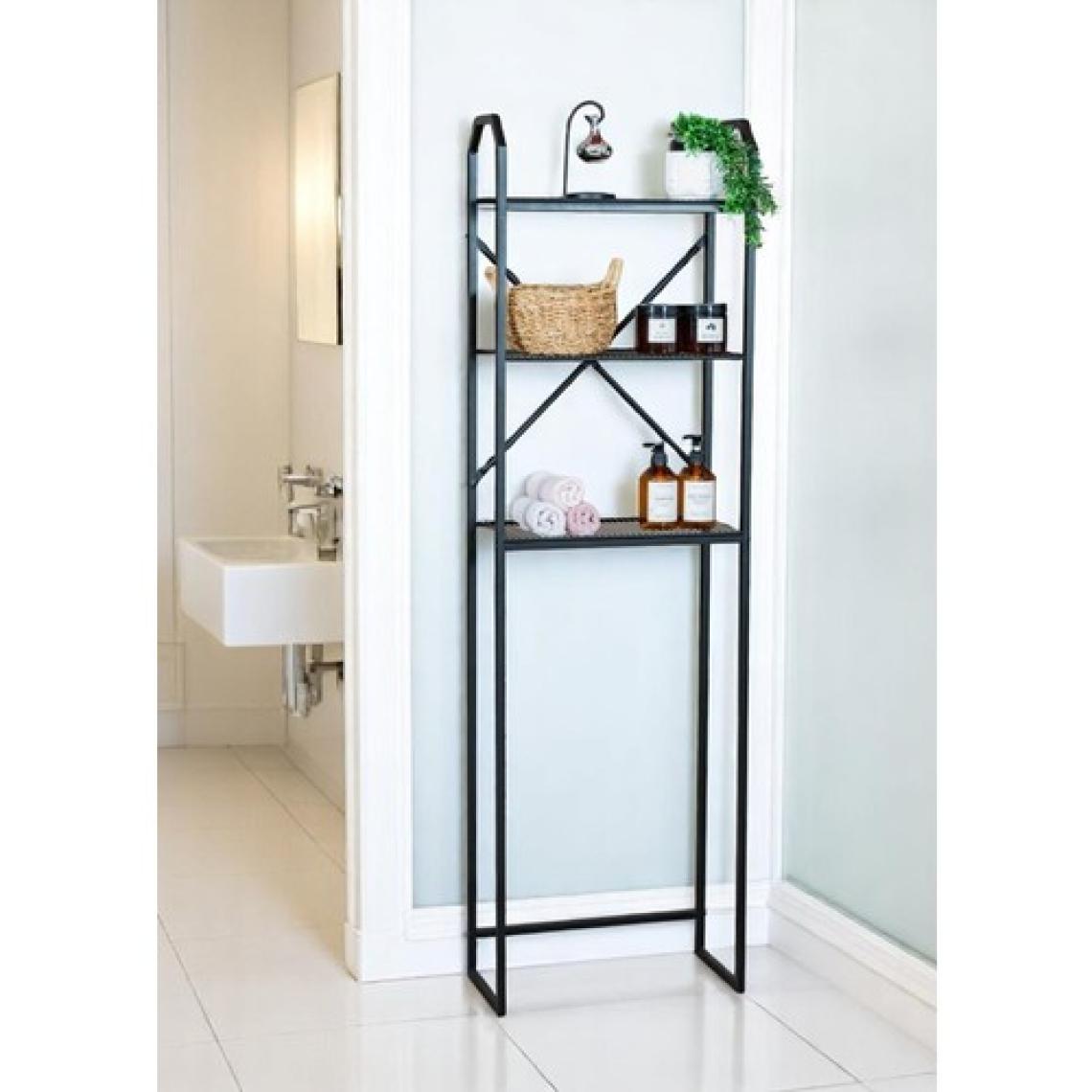 Bye Concept & More Metal Ayaklı 3 Raflı Banyo Rafı Klozet Üstü Dekoratif Raf Askılık Organizer