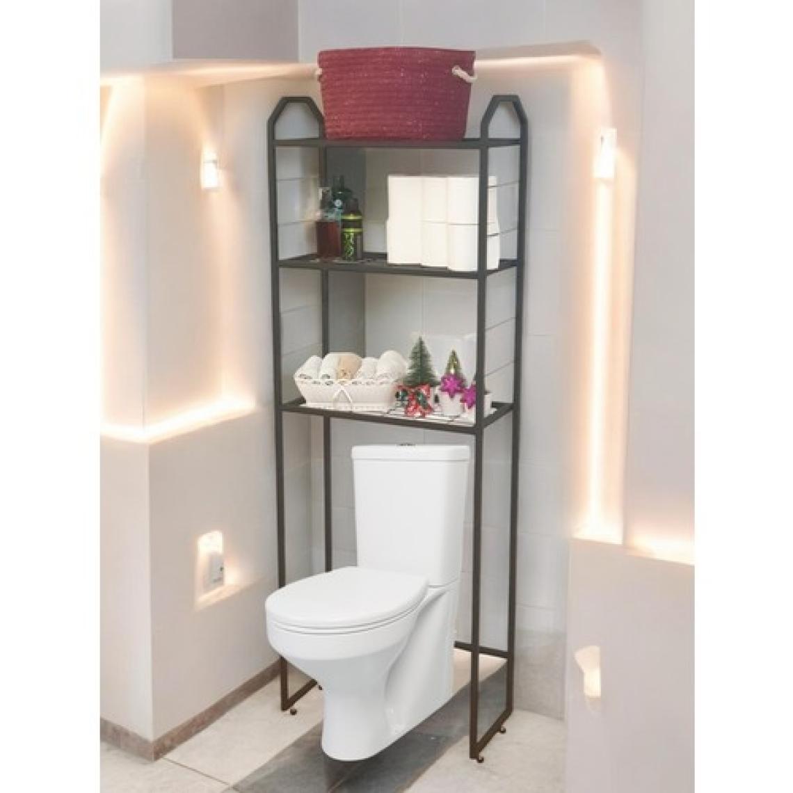 Bye Concept & More Metal Ayaklı 3 Raflı Banyo Rafı Klozet Üstü Dekoratif Raf Askılık Organizer