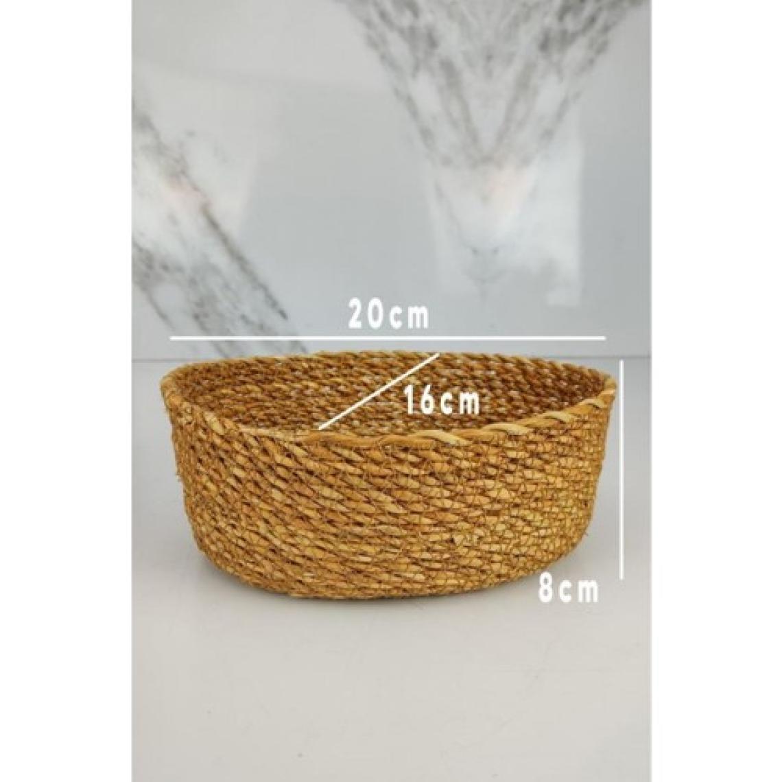 Digithome Hasır Banyo ve Makyaj Organizer Sepeti Oval Düzenleyici 20 cm Kahverengi - PNL-PH22 S/3