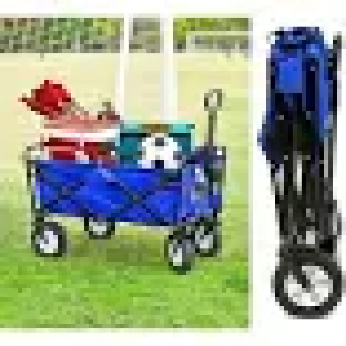 Bahçem Katlanabilir 4 Tekerlekli Bahçe Arabası Deluxe Mavi