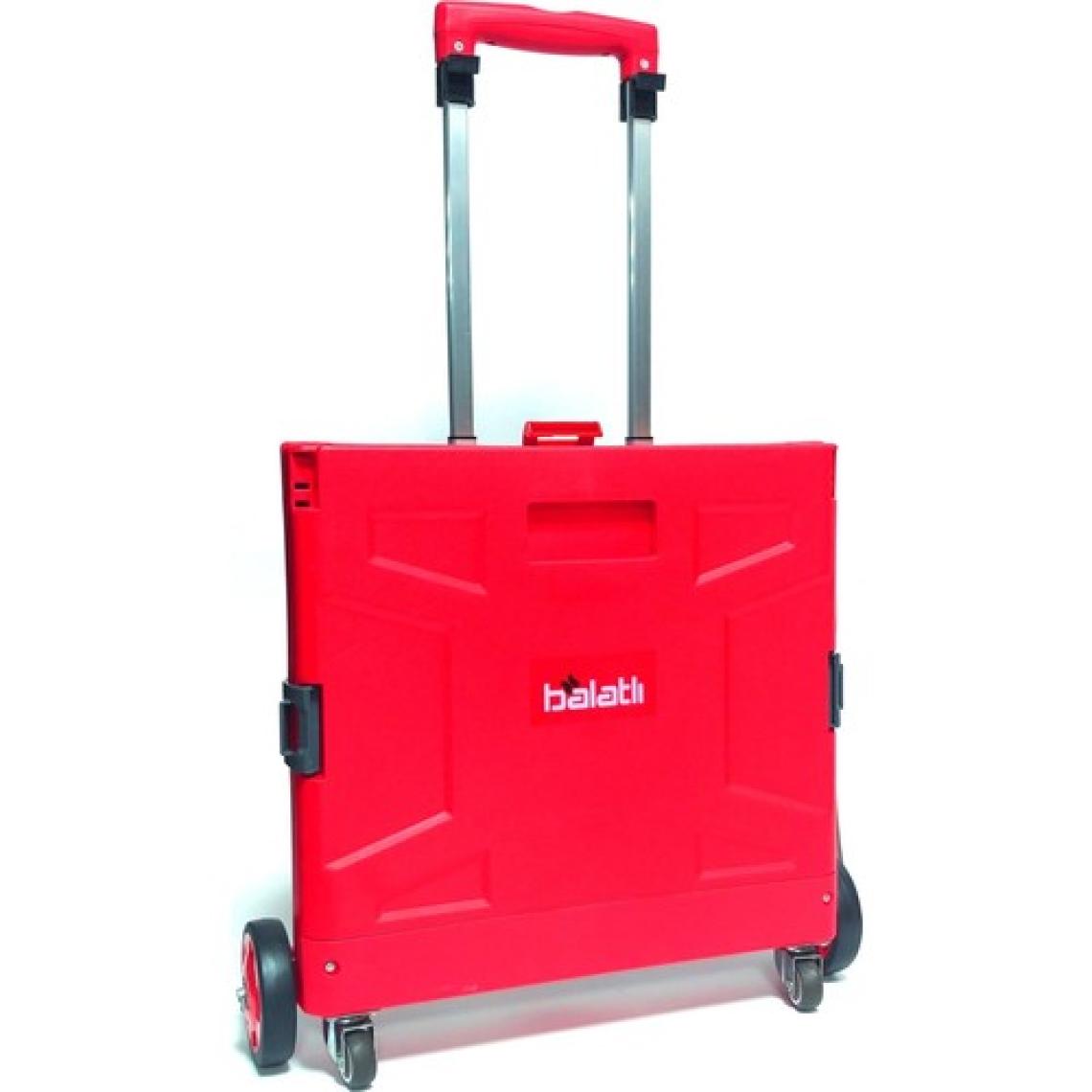 Balatlı D350 Katlanabilir Yükseklik Ayarlı Paket Taşıma Arabası Kırmızı