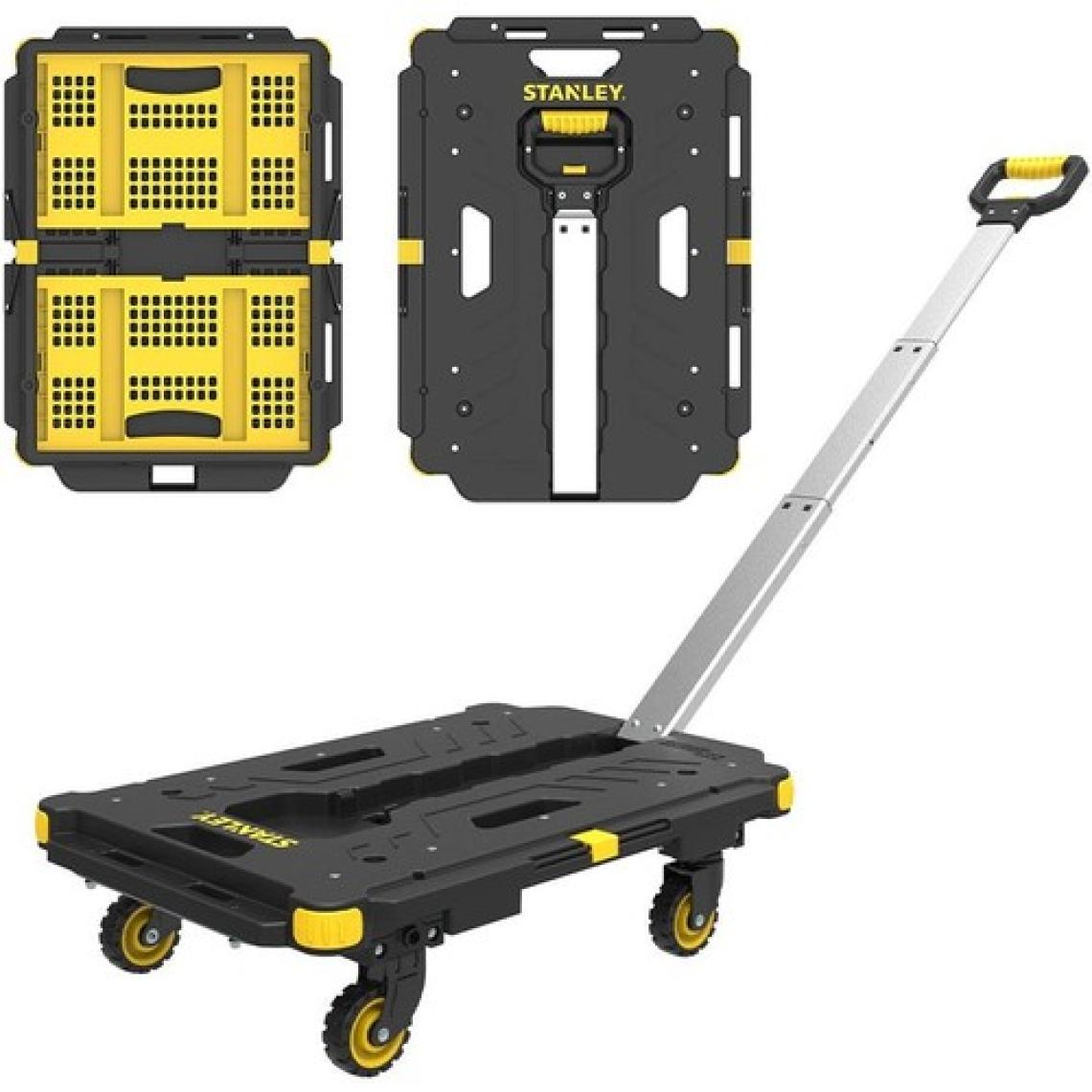 Stanley PC532B 137KG 62X45CM Dört Tekerli Çekme Kollu Yük ve Paket Taşıma Arabası + FT505 25KG Katlanır Çok Amaçlı Taşıma Sepeti