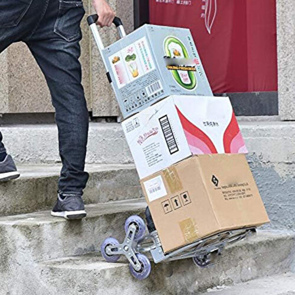 6 Tekerli 80KG Kapasiteli Merdiven Çıkabilen Katlanır Taşıma Arabası Koli Yük Paket Aracı