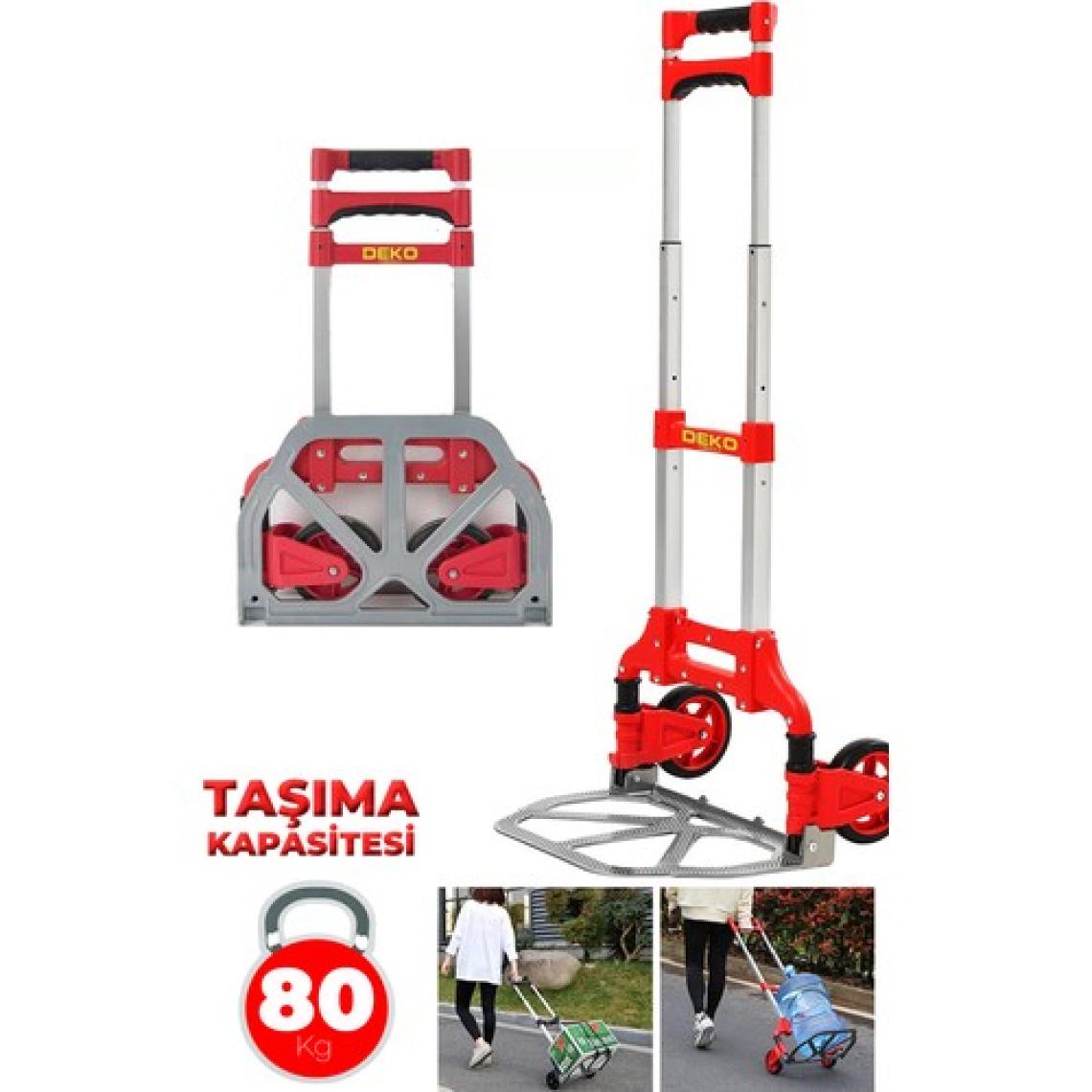 Deko DKT80EB 80KG Kapasiteli Teleskopik, Katlanır El Arabası Koli Yük Paket Taşıma El Arabası 80KG