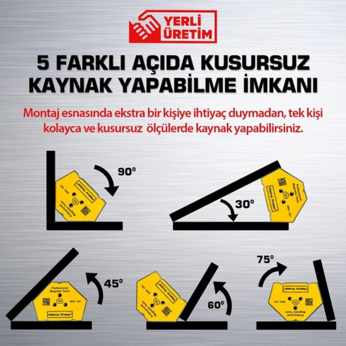 Heinz Linear Kaynak Için Manyetik Gönye 5 Açılı Kaynak Tutucu