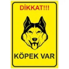hepenuygun Uyarı Levhası Sticker- Dikkat Köpek Var Bağlı Değil