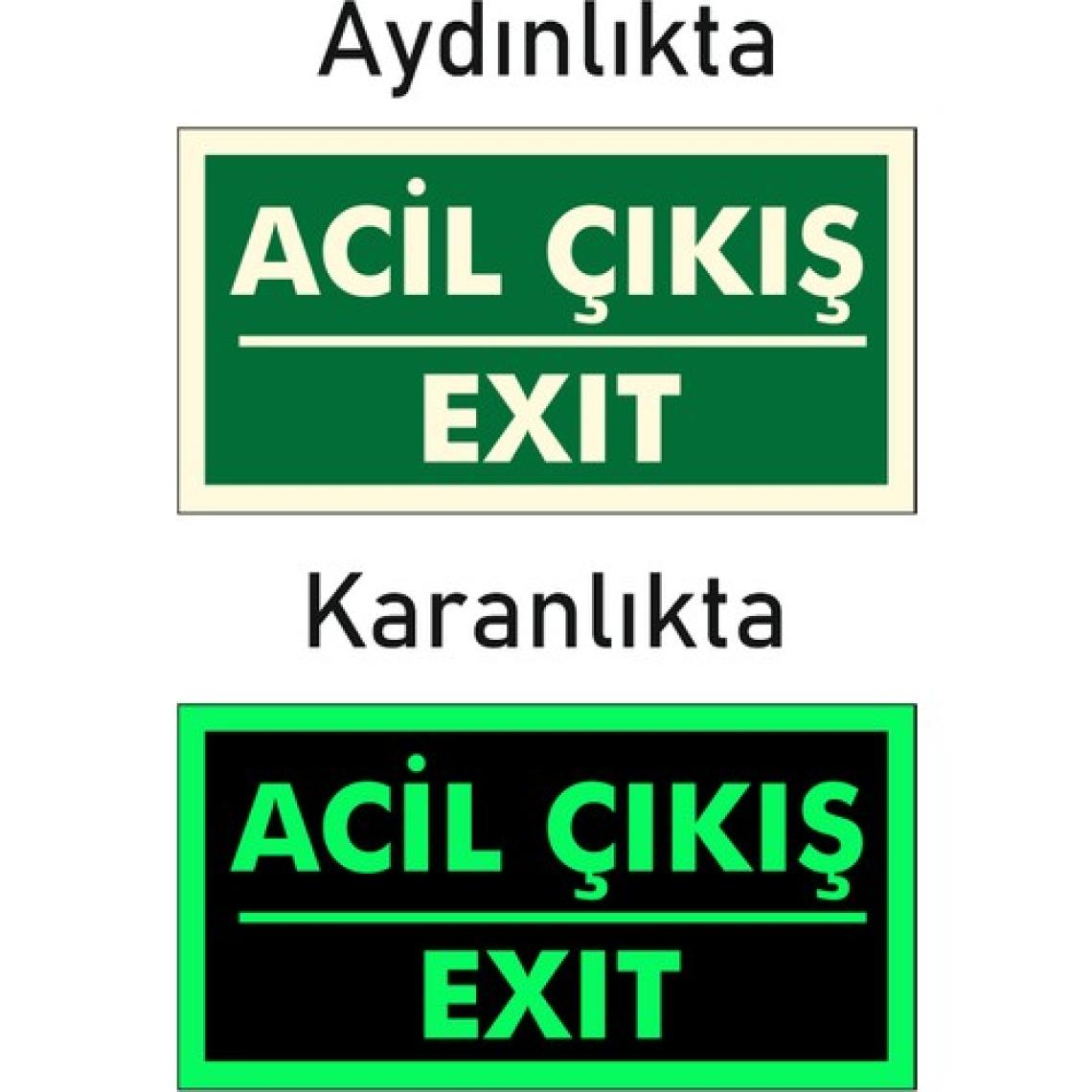 Gündoğdu Fotolümen Fosforlu Acil Çıkış Yön Levhası