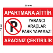 Lucena Metal Apartmana Aittir Yabancı Araçlar Park Yapamaz Aracınız Çektirilir 15CM x 20CM Uyarı Levhası Yönlen