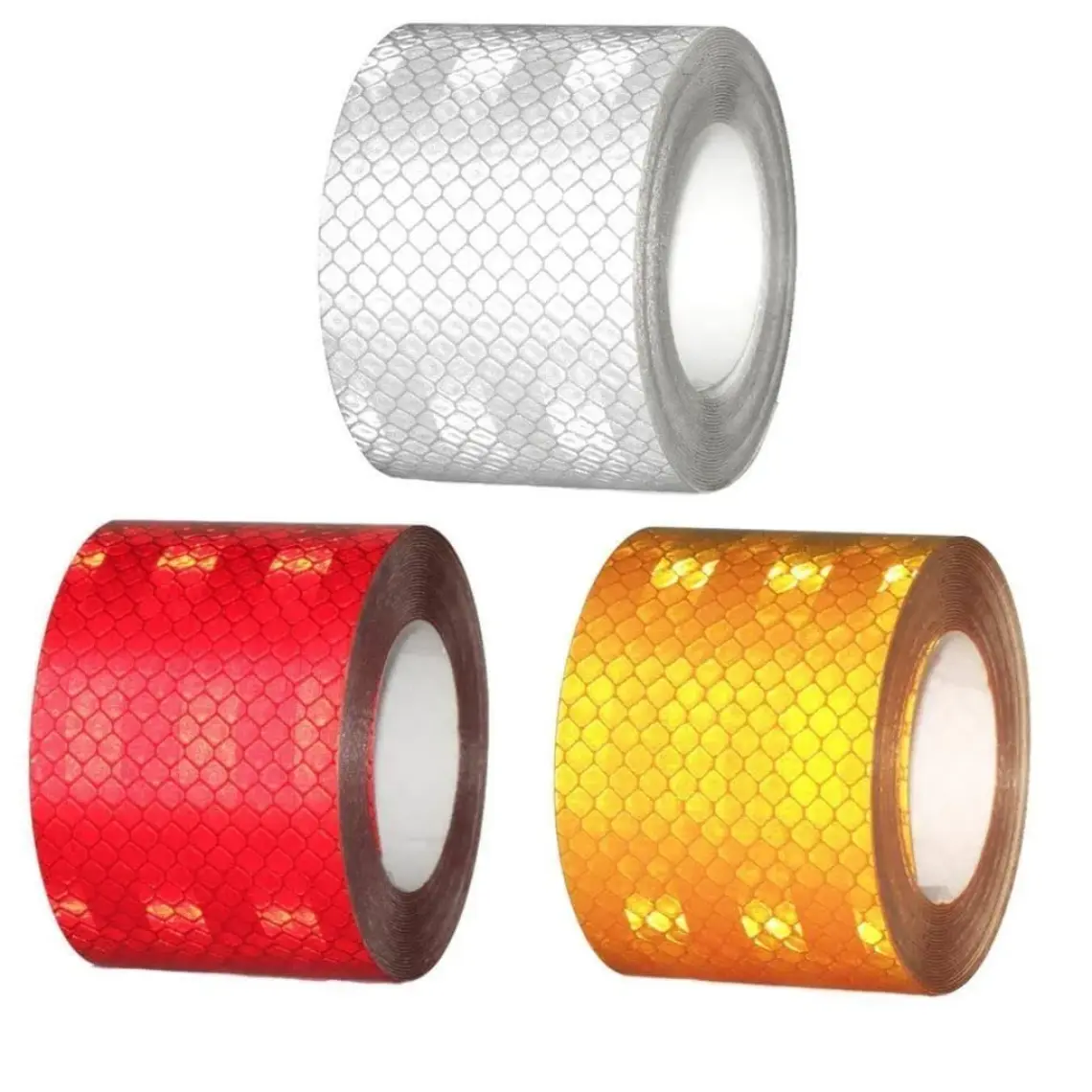 Badem10 Reflektörlü Reflektif Fosforlu Şerit Bant 10 Cm Eninde Beyaz Reflekte İkaz Bandı (3 METRE)