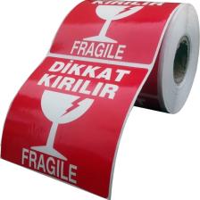 Ambalaj Pazarı Dikkat Kırılır Etiketi 10x10 - 250 Etiket