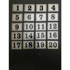 Kapı Numarası Dolap,raf,posta Kutusu Numarası 3x3 cm 1 Den 20 Ye