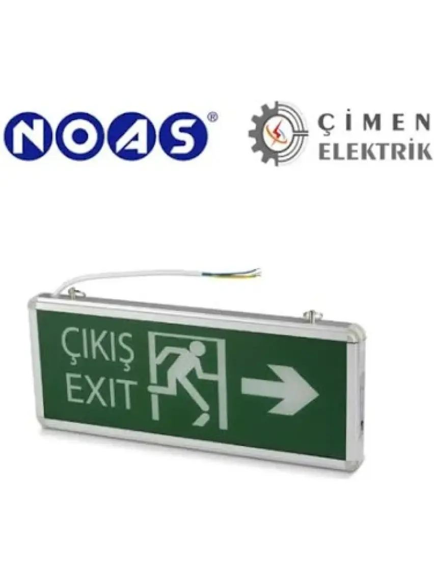 Noas Acil Çıkış Exit Tabelası Aşağı Çift Yönlü 3W