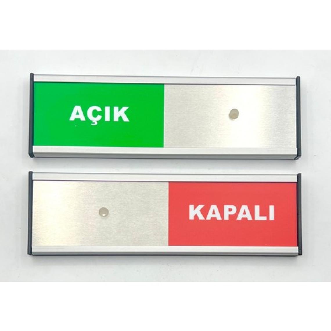 Se-Dizayn Açık - Kapalı Tabelası Sürgülü Kapı Yönlendirme Levhası Xl