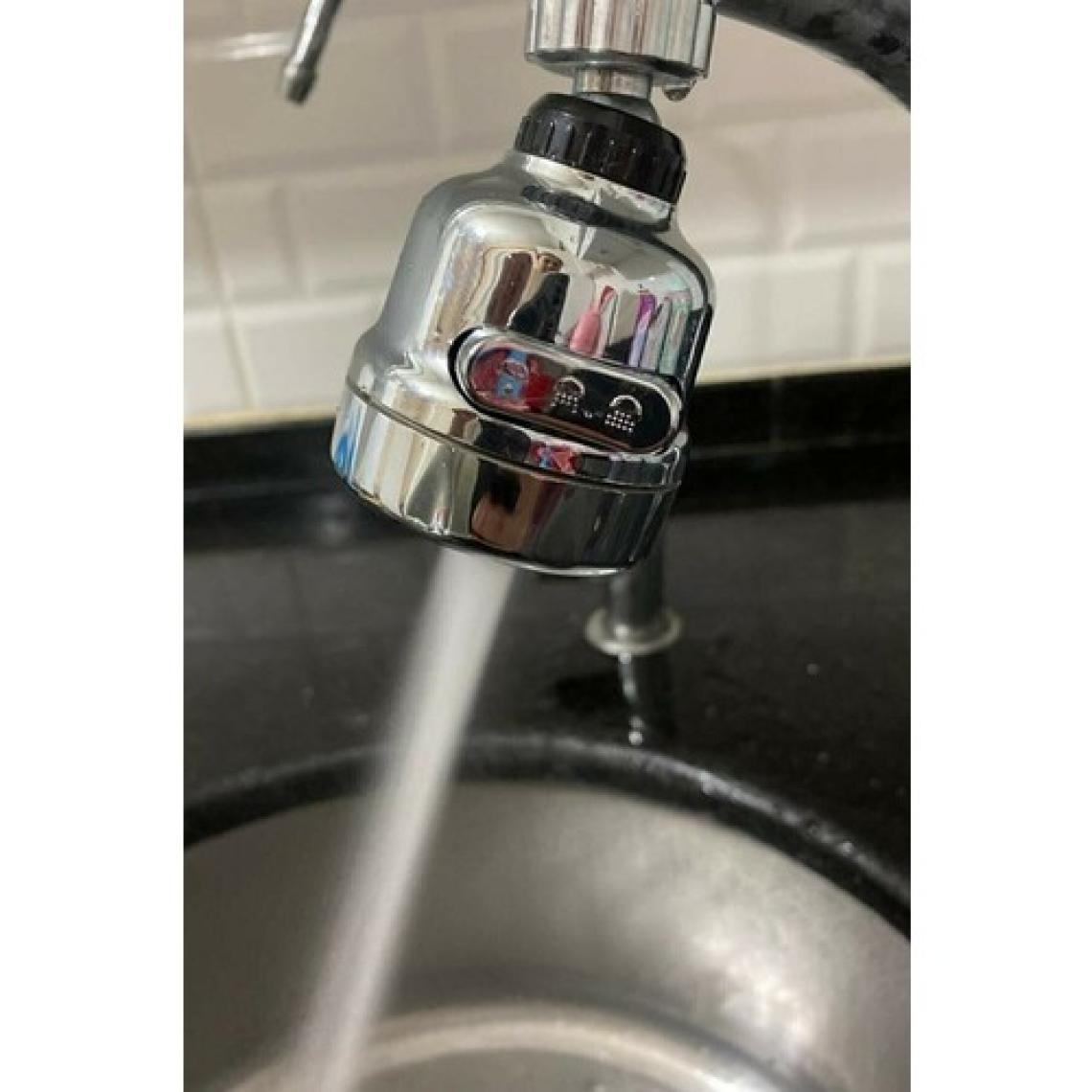 Yeelock Krom 3 Fonksiyonlu Mutfak Lavabo Başlığı 360 Derece Döner Musluk Ucu Tasarruflu