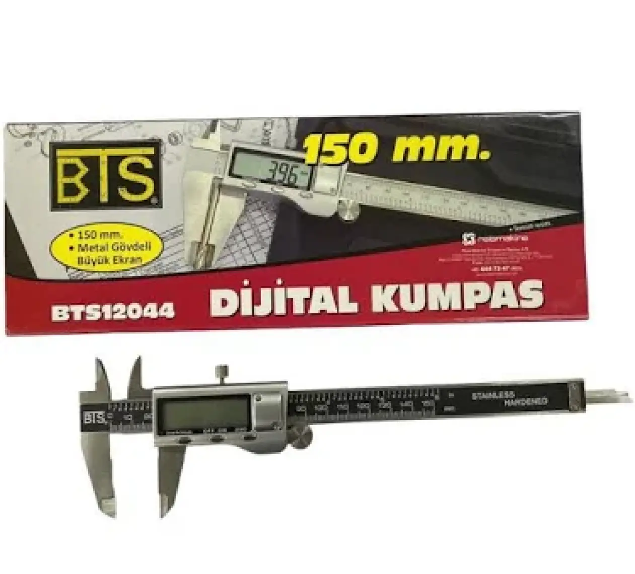BTS 12044 Metal Gövdeli Büyük Ekranlı Dijital Kumpas 150mm