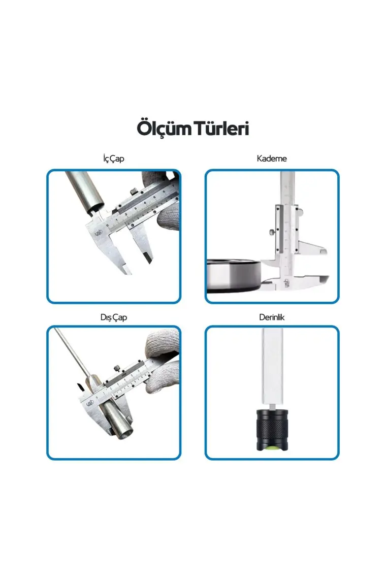 Ysb 150 mm Mekanik Kumpas Hassas Çift Çene (150 mm X 0,02 mm)