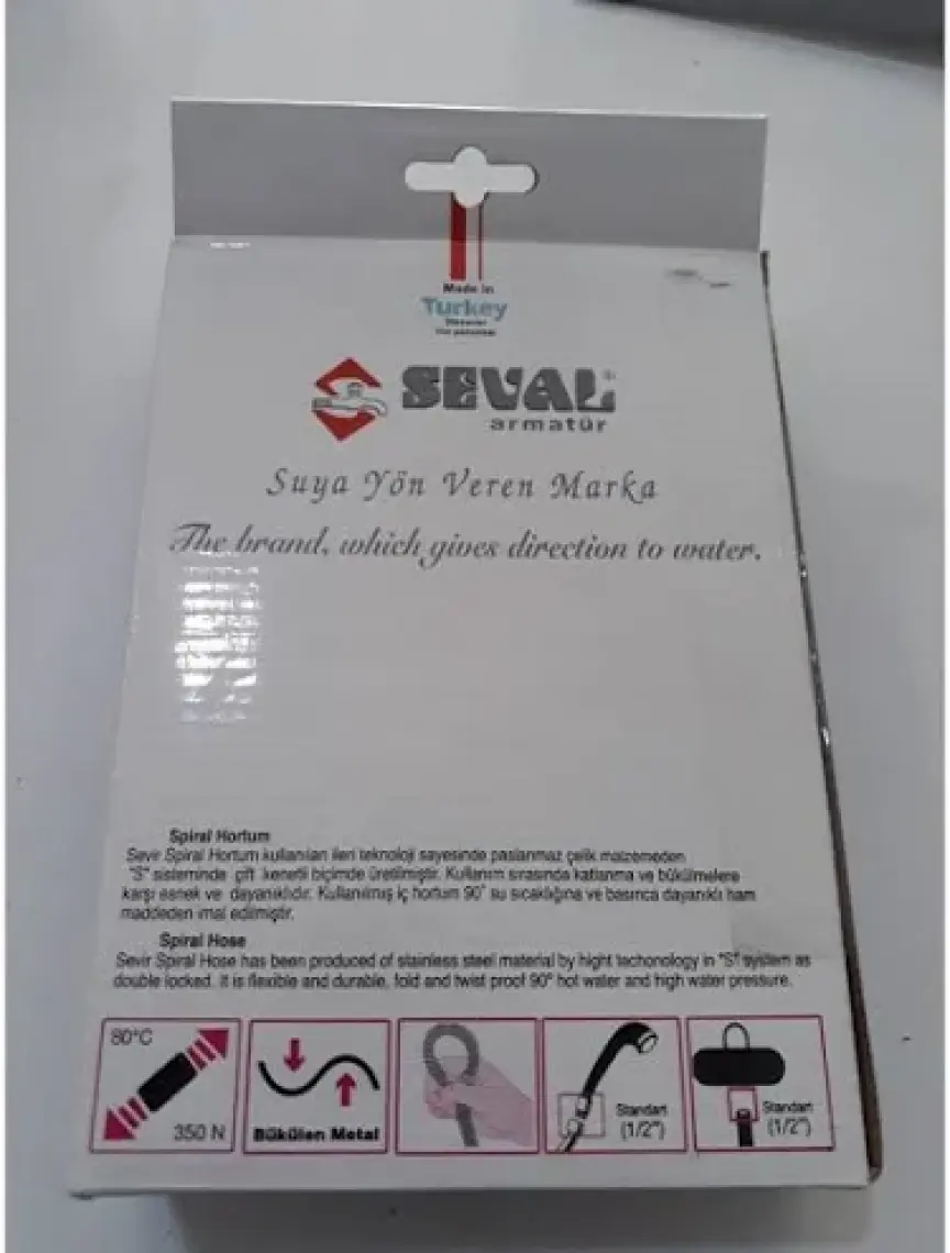Seval Robot Duş Spiral Hortumu Kısa 60CM