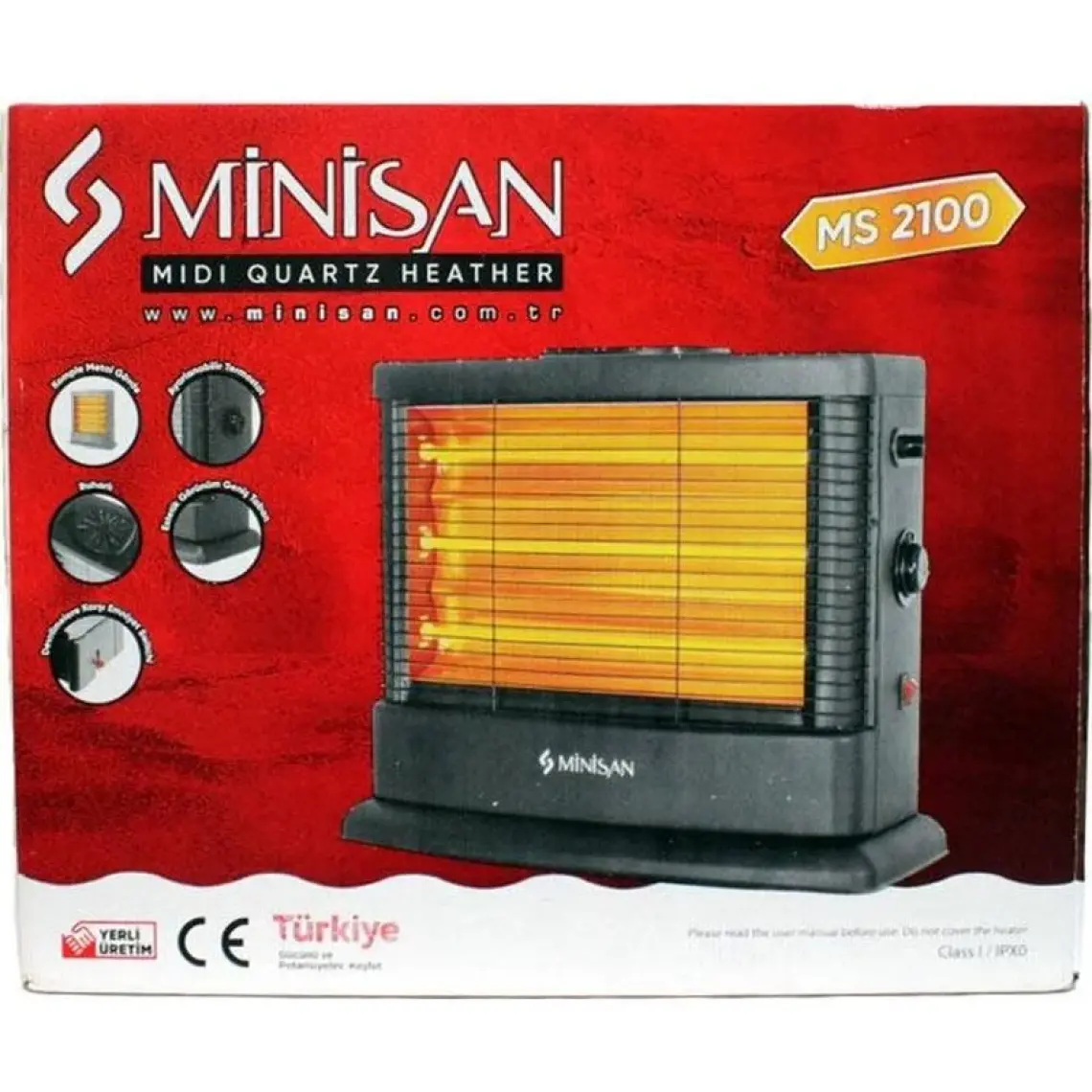 Minisan MS-2100 Midi 2100 W Quartz Elektrikli Isıtıcı Soba