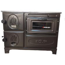Süsler Mat Siyah Döküm Kuzine Soba + Fırınlı Soba + Döküm Soba Uyuyan Soba Kömür Sobası Odun Sobası
