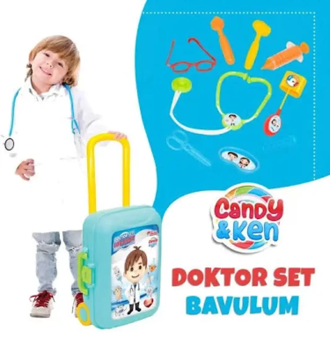 Dede Candy ve Ken Doktor Set Bavulum 15 Parça