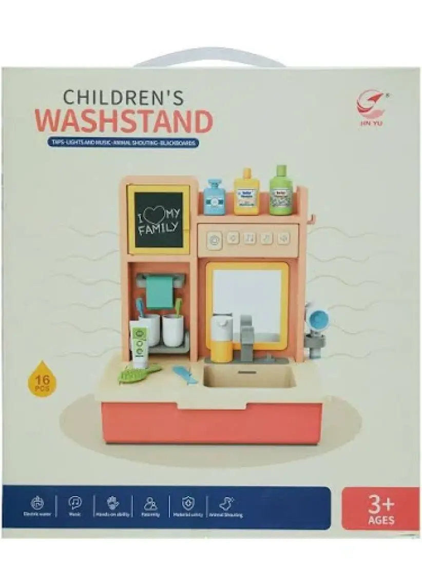 Can Oyuncak Kutulu Pilli ve Işıklı Lavabo Banyo Dolaplı Mavi