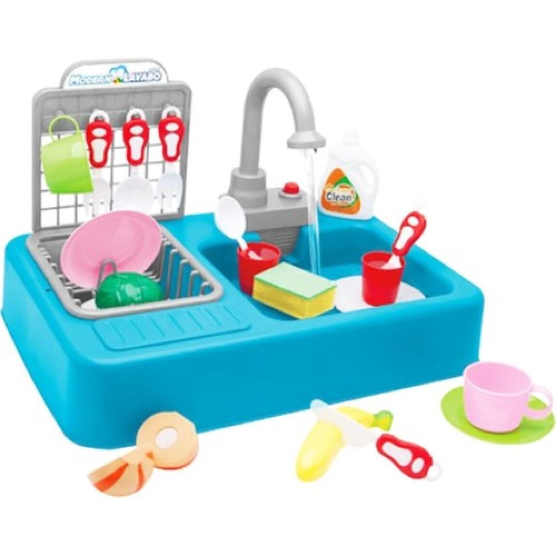 Kayyum Oyuncak Su Ile Çalışan, Musluklu Modern Lavabo(Kız Çocuk Oyuncak Mavi) Hd823